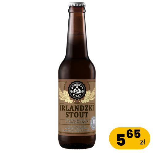 Irlandzki Stout -DRY STOUT, 0,5L BUTELKA BEZZWROTNA, Alk. 5,1%obj. EKST. 12%