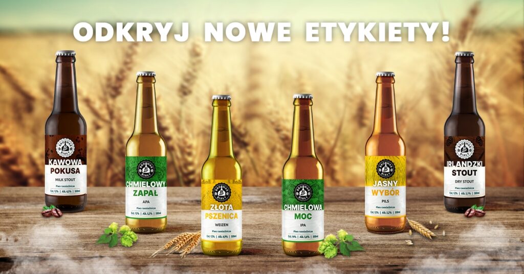 Browar Biały piwo kraftowe, piwo rzemieślnicze Łyski nowe etykiety