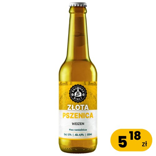 Złota Pszenica – Pszeniczne, 0,5L BUTELKA BEZZWROTNA, Alk. 4,9%obj. EKST. 12%