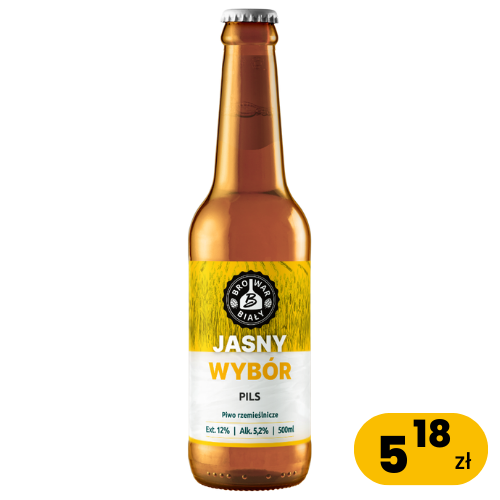 Jasny Wybór – Pils, 0,5 L BUTELKA BEZZWROTNA, Alk. 5,2%obj. EKST. 12%