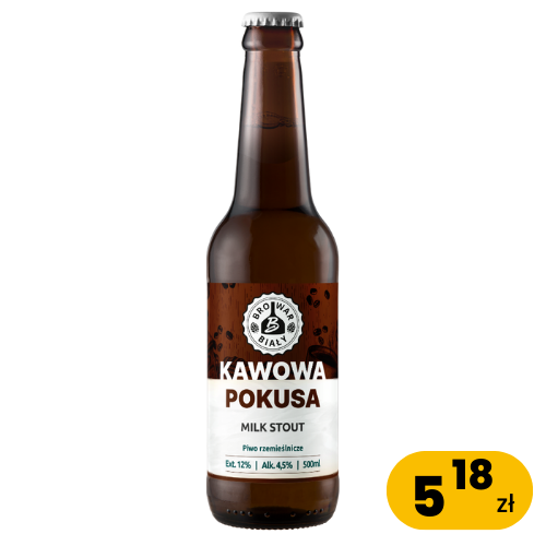 Kawowa Pokusa - Milk Stout, 0,5L BUTELKA BEZZWROTNA, Alk. 4,5%obj. EKST. 12%