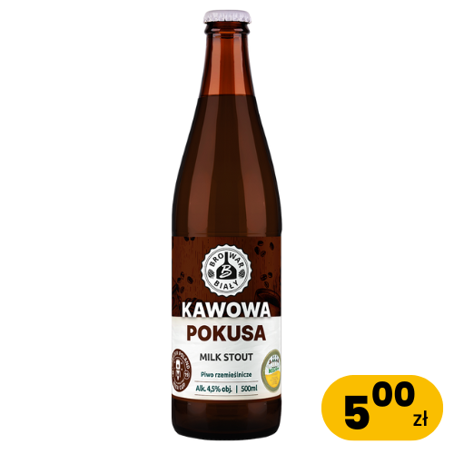 Kawowa Pokusa - Milk Stout, 0,5L BUTELKA BEZZWROTNA, Alk. 4,5%obj. EKST. 12%