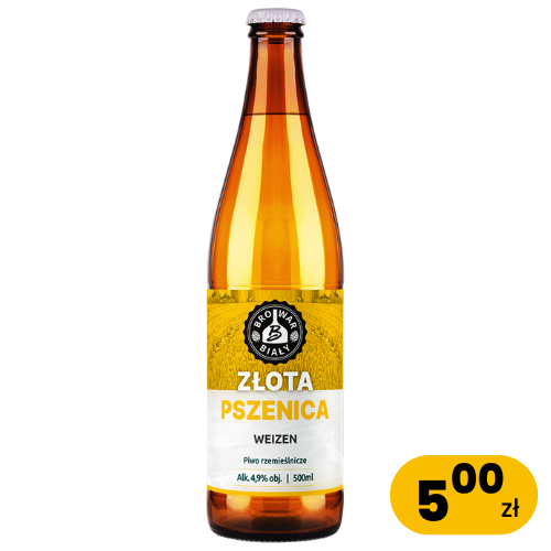 Złota Pszenica – Pszeniczne, 0,5L BUTELKA BEZZWROTNA, Alk. 4,9%obj. EKST. 12%